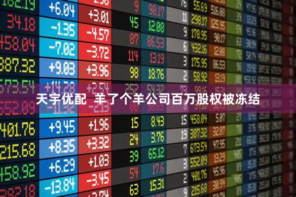 天宇优配  羊了个羊公司百万股权被冻结