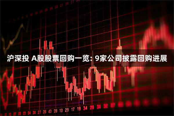 沪深投 A股股票回购一览: 9家公司披露回购进展