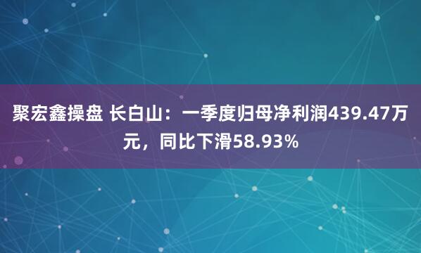 聚宏鑫操盘 长白山：一季度归母净利润439.47万元，同比下滑58.93%