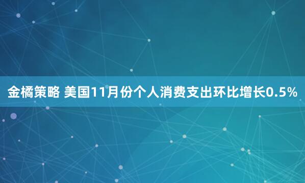 金橘策略 美国11月份个人消费支出环比增长0.5%